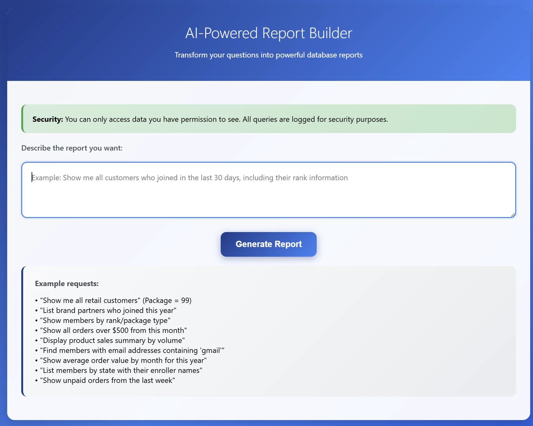 AI Report Builder